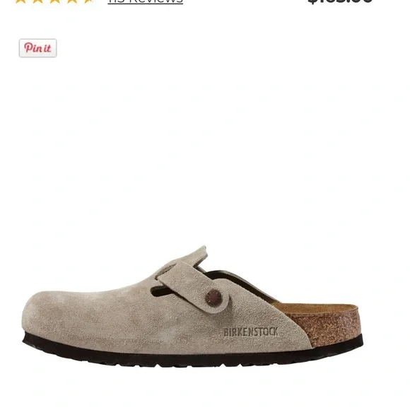 Birkenstock Boston Suede Mules in Light Gray - Picture 2 of 6